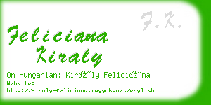 feliciana kiraly business card